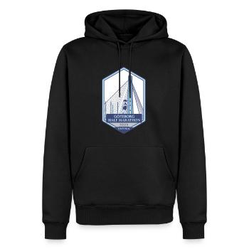 Semi-marathon de Göteborg - 2025 - Suède - Sweat à capuche Premium bio Homme - noir - Devant - Nico (187cm)