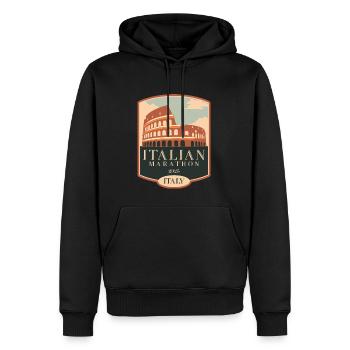 Italian Marathon - 2025 - Italien - Männer Premium Bio Hoodie - Schwarz - Vorne - Nico (187cm)