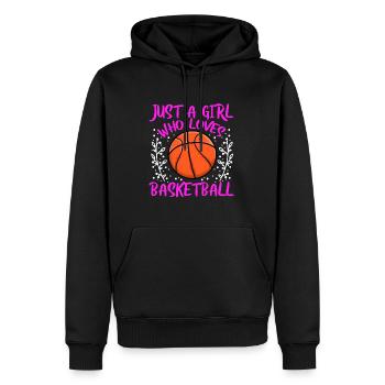 Baller Just Girl, das Basketball liebt - Männer Premium Bio Hoodie - Schwarz - Vorne - Nico (187cm)