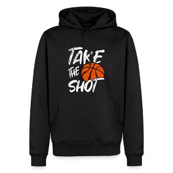 Baller Take Shot Hoops Basketball - Men’s Premium Organic Hoodie - black - Front - Nico (187cm)