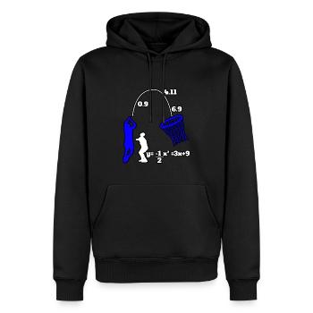 Sports Baller Hoops Player Calculation Basketball - Men’s Premium Organic Hoodie - black - Front - Nico (187cm)