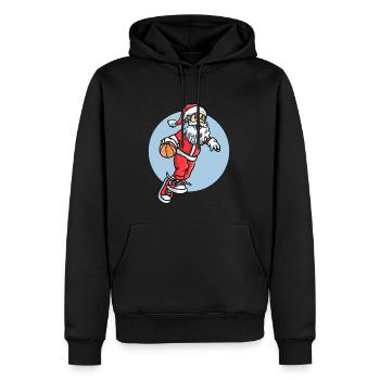 Baller Christmas Santa Claus Basketball - Men’s Premium Organic Hoodie - black - Front - Nico (187cm)