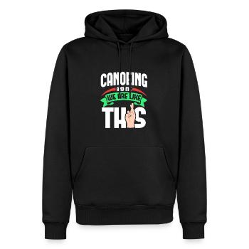 Kanu fahren Ich bin wie - Männer Premium Bio Hoodie - Schwarz - Vorne - Nico (187cm)
