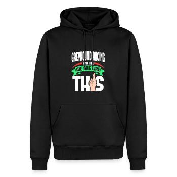 Greyhound Racing Me Are Like - Männer Premium Bio Hoodie - Schwarz - Vorne - Nico (187cm)