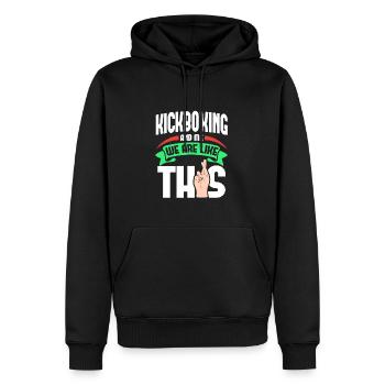 Kickboxen Me Are Like - Männer Premium Bio Hoodie - Schwarz - Vorne - Nico (187cm)