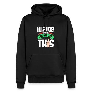 Roller hockey moi sont comme - Sweat à capuche Premium bio Homme - noir - Devant - Nico (187cm)