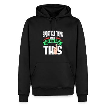 Sport Climbing Me sind wie - Männer Premium Bio Hoodie - Schwarz - Vorne - Nico (187cm)