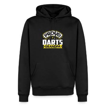 Sport Opa Darts Opa - Männer Premium Bio Hoodie - Schwarz - Vorne - Nico (187cm)