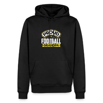 Sports Papy Football Papi - Sweat à capuche Premium bio Homme - noir - Devant - Nico (187cm)
