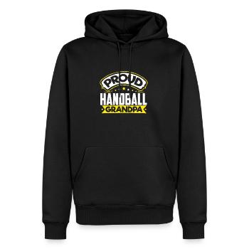 Sports Papy Handball Papi - Sweat à capuche Premium bio Homme - noir - Devant - Nico (187cm)