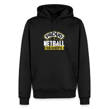 Sports Grandpa Netball Grandpa - Men’s Premium Organic Hoodie - black - Front - Nico (187cm)