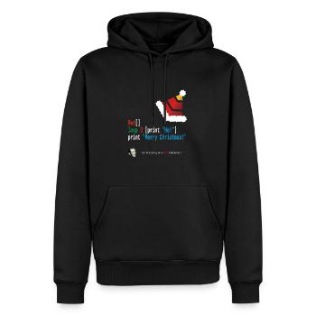 Ho! Ho! Ho! - Merry Christmas - Red-lang Geek Desi - Men’s Premium Organic Hoodie - black - Front - Nico (187cm)