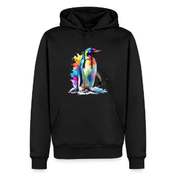 Bemalter Kaiserpinguin - Männer Premium Bio Hoodie - Schwarz - Vorne - Nico (187cm)