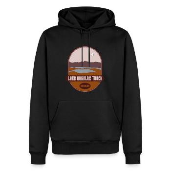 Lake Angelus track - New Zealand - Men’s Premium Organic Hoodie - black - Front - Nico (187cm)