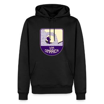 Via Dinarica – Long-Distance Trail - Männer Premium Bio Hoodie - Schwarz - Vorne - Nico (187cm)
