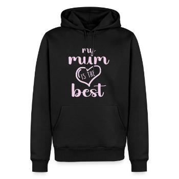 Ma mère est la meilleure - Sweat à capuche Premium bio Homme - noir - Devant - Nico (187cm)