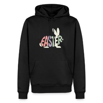 Lapin de Pâques - Logo de Pâques - Sweat à capuche Premium bio Homme - noir - Devant - Nico (187cm)