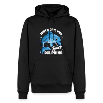 Delphine Delphin Delfin - Männer Premium Bio Hoodie - Schwarz - Vorne - Nico (187cm)