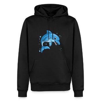 Dauphin Dauphin - Sweat à capuche Premium bio Homme - noir - Devant - Nico (187cm)