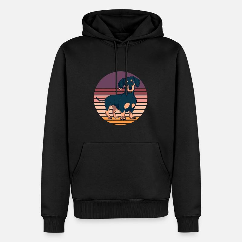 Dachshund Teckel Dackel - Männer Premium Bio Hoodie - Schwarz