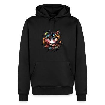 Bengal Tiger Scratch Claw - Männer Premium Bio Hoodie - Schwarz - Vorne - Nico (187cm)