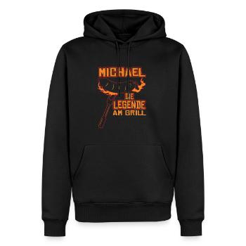 Grillen Michael Die Legende Am Grill - Männer Premium Bio Hoodie - Schwarz - Vorne - Nico (187cm)