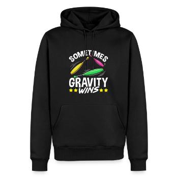 Jongleur parfois la gravité gagne la jonglerie - Sweat à capuche Premium bio Homme - noir - Devant - Nico (187cm)