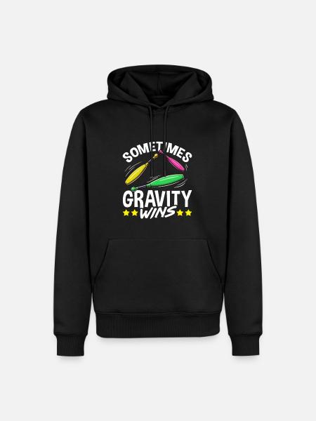 Jongleur Sometimes Gravity Wins Jonglieren - Männer Premium Bio Hoodie - Schwarz