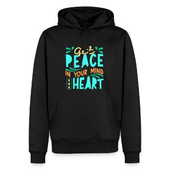 La paix dans votre et l’inspiration de votre cœur - Sweat à capuche Premium bio Homme - noir - Devant - Nico (187cm)