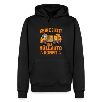 Müllmann Keine Zeit Das Müllauto Kommt Müllwagen - Männer Premium Bio Hoodie - Schwarz - Vorne - Nico (187cm)