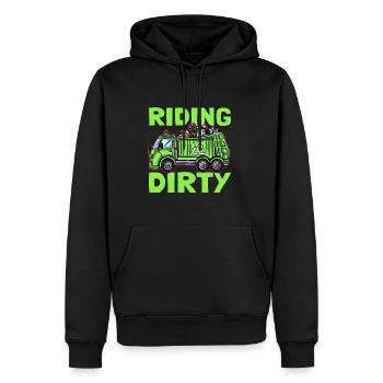 Conduire un camion à ordures sale - Sweat à capuche Premium bio Homme - noir - Devant - Nico (187cm)