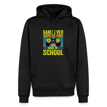 Zocker Game Over Retour à l’école Gamer - Sweat à capuche Premium bio Homme - noir - Devant - Nico (187cm)