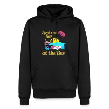 Kitesurfer Spend More Time At The Bar Kitesurfen - Männer Premium Bio Hoodie - Schwarz - Vorne - Nico (187cm)