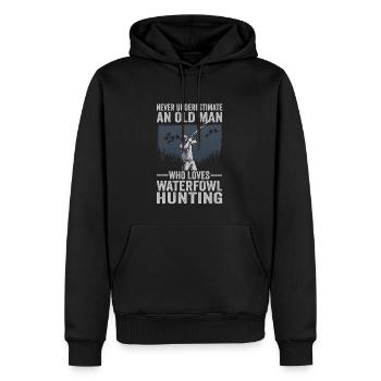 Never Underestimate An Old Man Who Loves Goose - Männer Premium Bio Hoodie - Schwarz - Vorne - Nico (187cm)