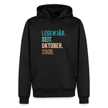 14 Jahre Legendär Seit Oktober 2008 14. Geburtstag - Männer Premium Bio Hoodie - Schwarz - Vorne - Nico (187cm)