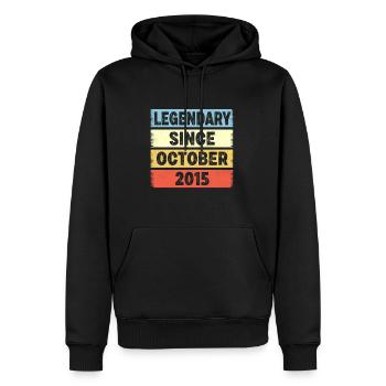 7 Years Old Legendary Since October 2015 7th - Men’s Premium Organic Hoodie - black - Front - Nico (187cm)