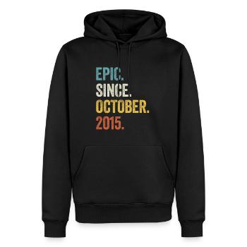 7 Years Old Epic Since October 2015 7th Birthday - Men’s Premium Organic Hoodie - black - Front - Nico (187cm)