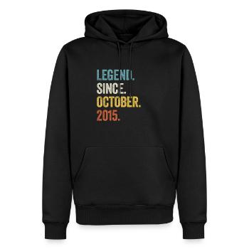 Légende depuis octobre 2015 7ème anniversaire - Sweat à capuche Premium bio Homme - noir - Devant - Nico (187cm)