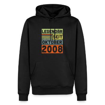 14 Jahre Legendär Seit Oktober 2008 14. Geburtstag - Männer Premium Bio Hoodie - Schwarz - Vorne - Nico (187cm)