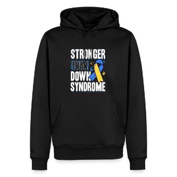 Sensibilisation au syndrome de Down - Sweat à capuche Premium bio Homme - noir - Devant - Nico (187cm)