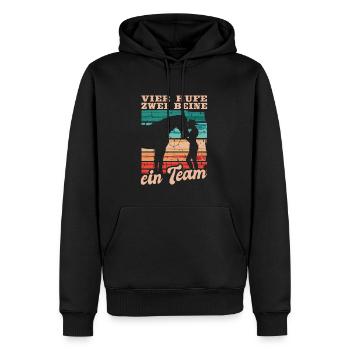Reiterin Reiten Vier Hufe Zwei Beine Ein Team - Männer Premium Bio Hoodie - Schwarz - Vorne - Nico (187cm)