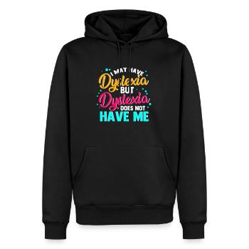 Dyslexic Dyslexia Awareness - Men’s Premium Organic Hoodie - black - Front - Nico (187cm)