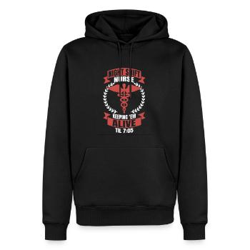 Nachtschwester Night Shift Nurse Krankenschwester - Männer Premium Bio Hoodie - Schwarz - Vorne - Nico (187cm)