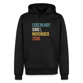 Legendary Since November 2006 16. Geburtstag - Männer Premium Bio Hoodie - Schwarz - Vorne - Nico (187cm)