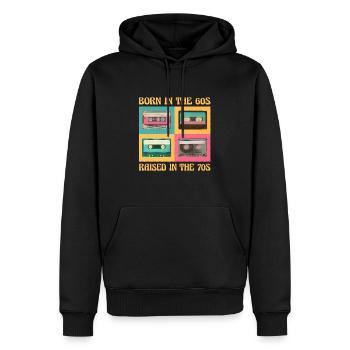 Born In The 60s Raised In The 70s 70er Party - Männer Premium Bio Hoodie - Schwarz - Vorne - Nico (187cm)