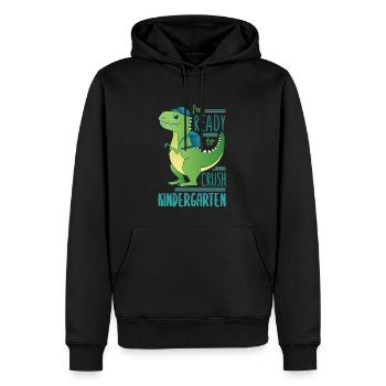 Jardin d’enfants Jardin d’enfants Dino Dinosaure - Sweat à capuche Premium bio Homme - noir - Devant - Nico (187cm)