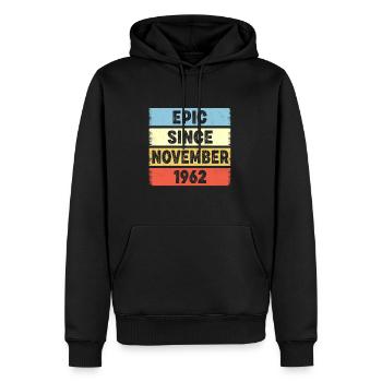 Epic depuis novembre 1962 60e anniversaire - Sweat à capuche Premium bio Homme - noir - Devant - Nico (187cm)