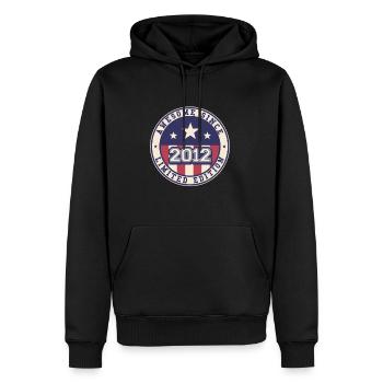 Génial depuis 2012 11ème anniversaire - Sweat à capuche Premium bio Homme - noir - Devant - Nico (187cm)