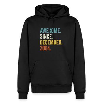 Génial depuis décembre 2004 18ème anniversaire - Sweat à capuche Premium bio Homme - noir - Devant - Nico (187cm)