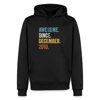12 Years Old December 2010 12th Birthday - Men’s Premium Organic Hoodie - black - Front - Nico (187cm)